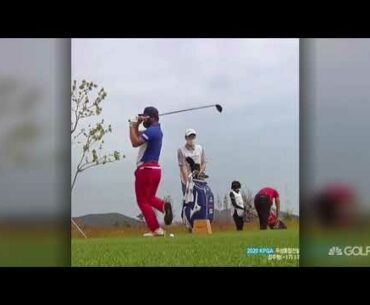 Hosung Choi completely whiffs driver 2020 Busan Gyeongnam Open Golf