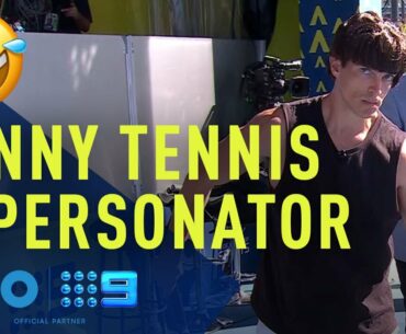 Tennis impersonator Elliot Loney attempts the fastest serve | Wide World of Sports