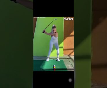 Paige Spiranac wows fans as she wallops balls while wearing daring low-cut top ahead of Super Bowl