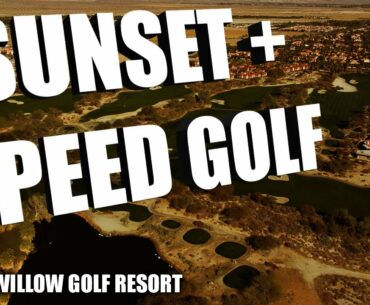 SUNSET AND SPEED GOLF AT DESERT WILLOW | DRONE FOOTAGE | 4K