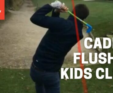 Caddie flushes kids golf clubs #shorts