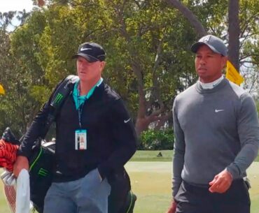 TIGER WOODS ARRIVING TO PLAY FOR THE FIRST TIME SINCE HAVING BACK SURGERY