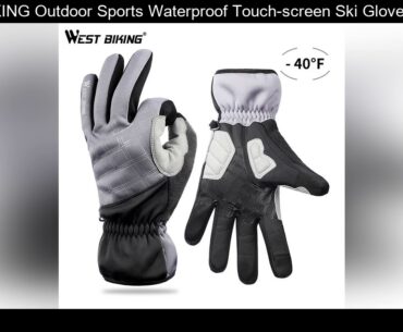 WEST BIKING Outdoor Sports Waterproof Touch-screen Ski Gloves Winter Thermal Gloves Cycling Skiing