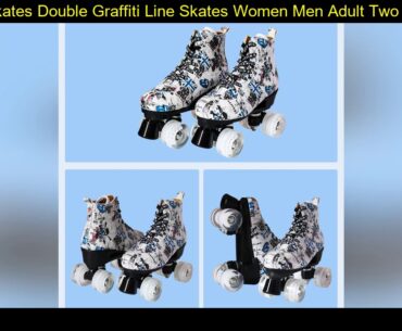 Roller Skates Double Graffiti Line Skates Women Men Adult Two Line Skate Shoes Patines With White P