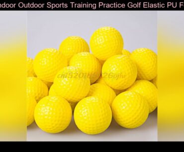 10pcs Indoor Outdoor Sports Training Practice Golf Elastic PU Foam Balls Yellow