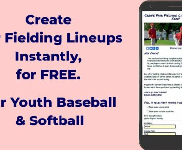 Create fair fielding rotations for youth baseball, softball, instantly for free