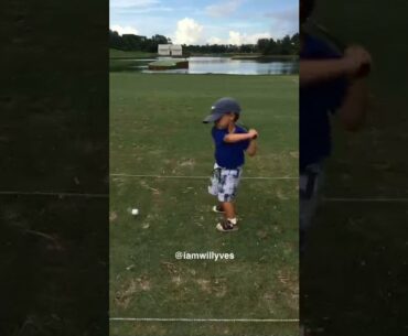 AMAZING SLOW MOTION GOLF SWING @ 3 YRS OLD***