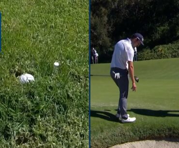 Patrick Cantlay saves par after embedded ball at Riviera