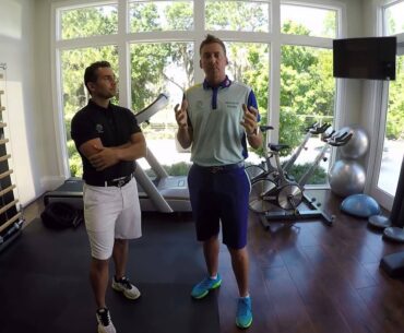 Ian Poulter and his personal trainer.