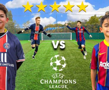 Kid MESSI vs Kid NEYMAR (BARCELONA vs PSG CHAMPIONS LEAGUE 2021) - Football Competition