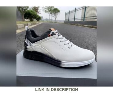 Great!! Professional Leahter Golf Shoes Men Anti Slip Waterproof Golf Sneakes Men Outdoor Grass Com