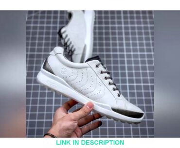 Review New Genuine Leather Golf Shoes Men High Qualtiy Jogging Walking Shoes for Golfer Outdoor Ant