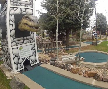 Dinosaurs TRex at Putter's Pride Mini Golf Course Colorado