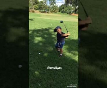 ***INSPIRING 2 YR OLD BOY GOLF PRACTICE***