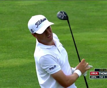 Justin Thomas Hits 667-yd Par-5 with two 3-woods - 2017 US Open