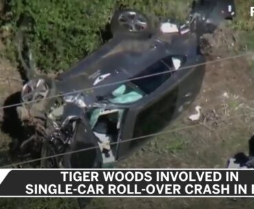 Tiger Woods Involved In Single-Car Roll-Over Crash In Los Angeles