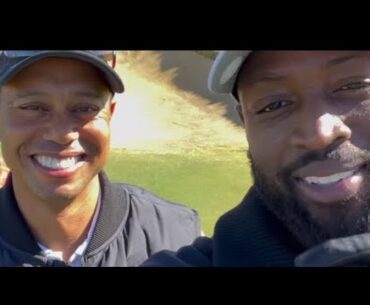 This was Tiger Woods yesterday with Dwyane Wade