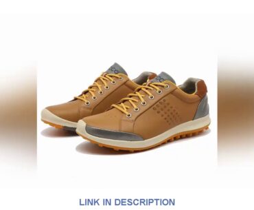 Get Discount Professional Men Golf Shoes High Quality Spikless Golf Footwears Anti Slip Genuine Lea