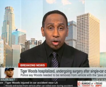 BREAKING NEWS: Stephen A stunned Tiger Woods hospitalized, undergoing surgery after single-car crash