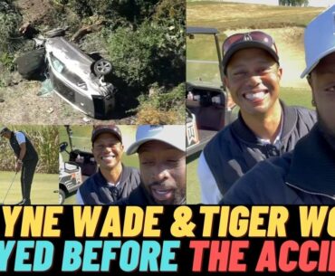 tiger woods and dwayne wade playing golf before the accident in Los Angeles