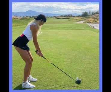 Beauty girl Driver Swing Drill & Shallow Shaft Golf Swing