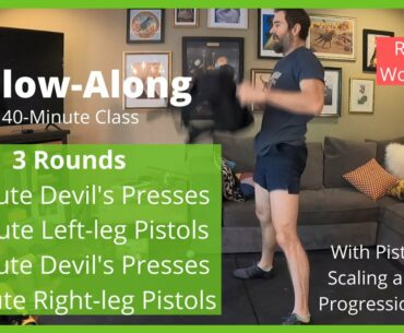 Follow-Along Ruck Workout Class - 3 Rounds of Ruck Devil's Presses Pistols