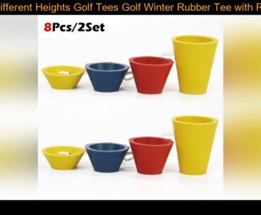 4 In 1 Different Heights Golf Tees Golf Winter Rubber Tee with Rope Golf Ball Holder 8pcs