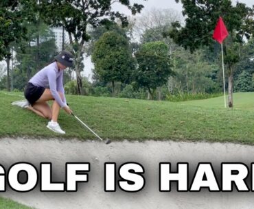 Struggling But Managing to Find A Way To Get The Ball in The Hole