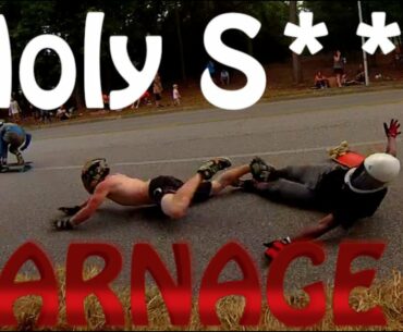 EPIC DOWNHILL Longboard Race WORST CRASHE'S EVER!! (Carnage On The Coast 2013) | JOOGSQUAD PPJT