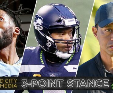 Grizz Demolish Rockets by 49, Russell Wilson Wants Out, Tiger Woods Car Crash | 3-Point Stance