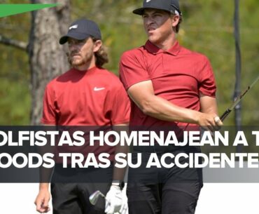 Golfistas se visten de rojo en honor a Tiger Woods en torneo PGA Tour