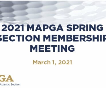 2021 MAPGA Spring Membership Meeting