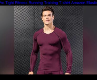 Men's Pro Tight Fitness Running Training T-shirt Amazon Elastic Quick Dry Long-Sleeved Shirt Clothe