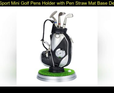 Outdoor Sport Mini Golf Pens Holder with Pen Straw Mat Base Desk Decoration Bag Golfer Coworker Fan