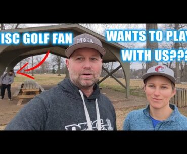 A fan rudely interrupts us while shooting our latest disc golf video in Nashville