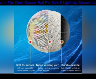 2021 Glow In The Dark Soccer Ball PU Size 5 Light Up Soccer Luminous Glowing Football Ball Outdoor