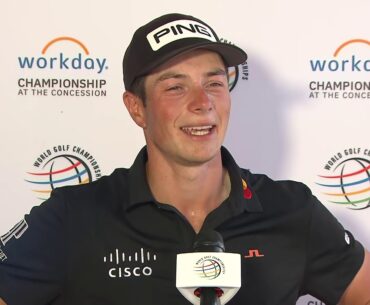 Viktor Hovland Friday Flash Interview 2021 WGC Workday Championship at The Concession - Round 2