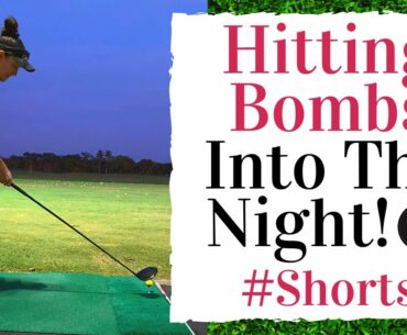 Fit Golfer Girl Driver Golf Swing - Hitting Bombs Into The Night #shorts