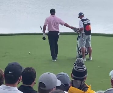 Bryson DeChambeau drives the 6th hole at the Arnold Palmer Invitational