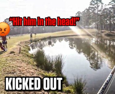 Getting Kicked out of Golf Course Pond by AGGRESSIVE Karen! | Early Spring Bass Fishing