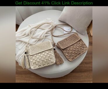 Deal Retro Literary Fan Casual Woven Bag Female 2020 New Summer Vacation Beach Straw Bag Large Capa