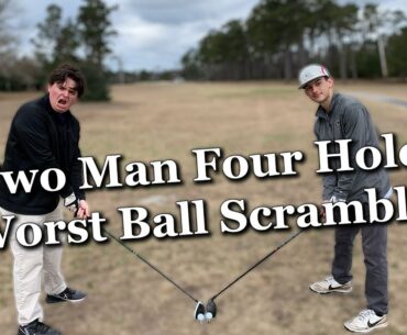 LIVING in the TREES?!?! | 2 Man 4 Hole Worst Ball Scramble