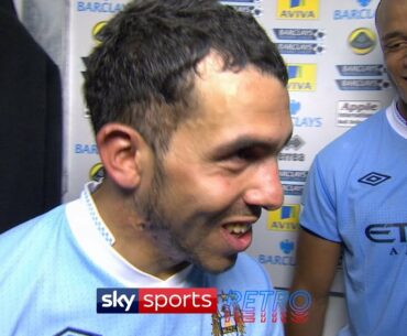 Carlos Tevez walks out of an interview & leaves Vincent Kompany all alone