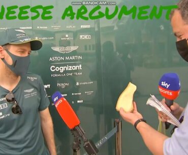 Seb Vettel - Ted's notebook cheese argument Bahrain F1 testing 2021