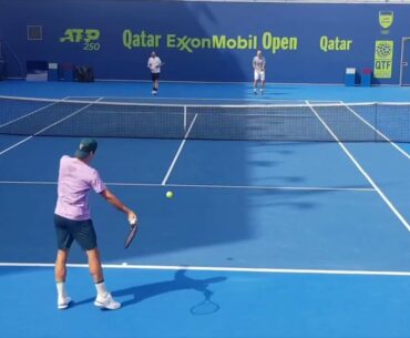 Roger Federer Court Level Playing | Drop Shot & Volley Practice | Qatar Open 2021