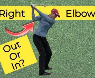 Right elbow on backswing