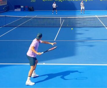 Roger Federer Practice Court Level View 2021