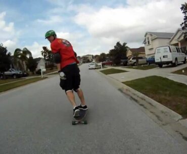 DH longboarding on a windy day