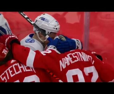 Knockout and dirty play -Tampa Bay Lightning vs Detroit Red Wings