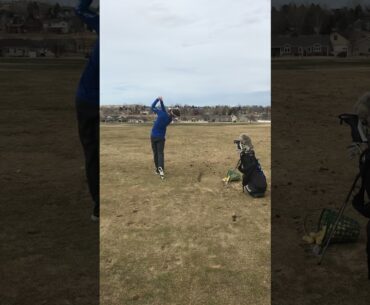 15 yr old Junior Golfer 8 iron swing... #short